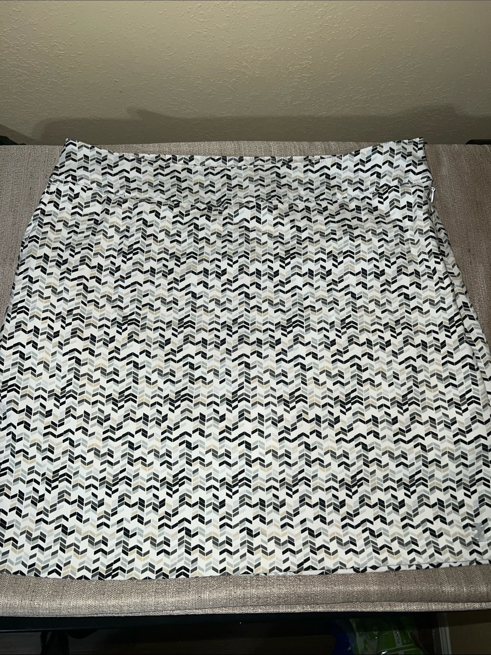Izod Geometric Mini Skirt in Black, White & Cream